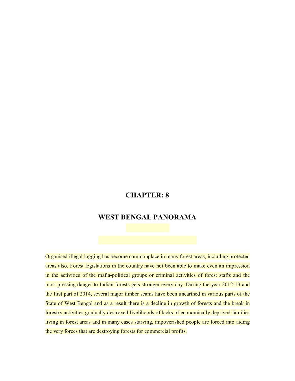 Chapter: 8 West Bengal Panorama