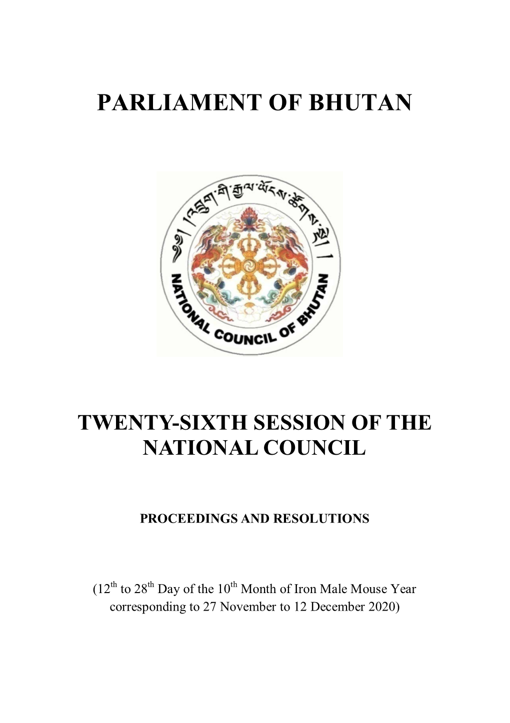 Resolution of the 24Th Session of National Council