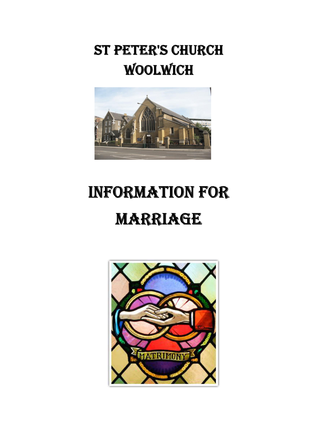 Information for Marriage