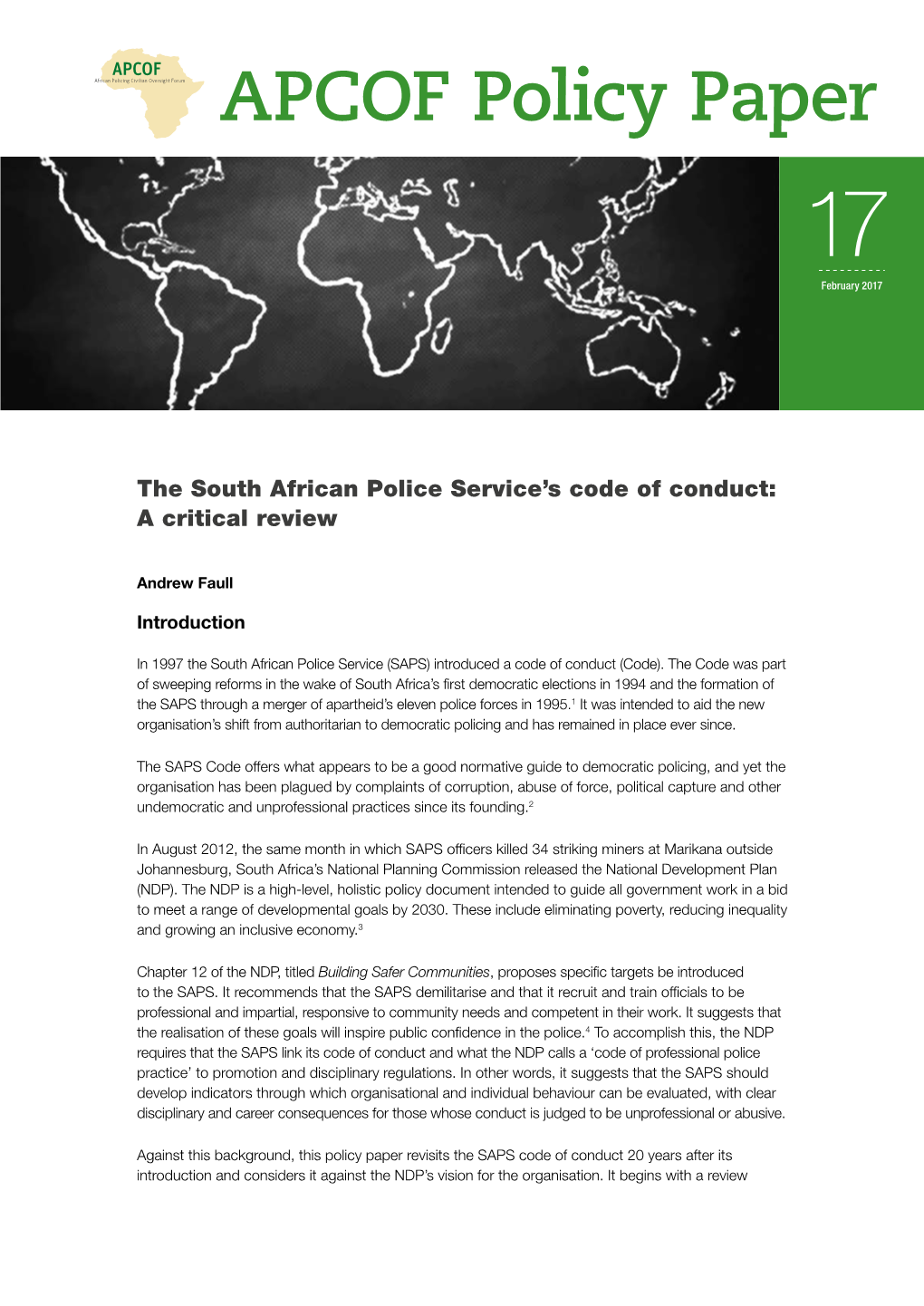 The South African Police Service's Code of Conduct