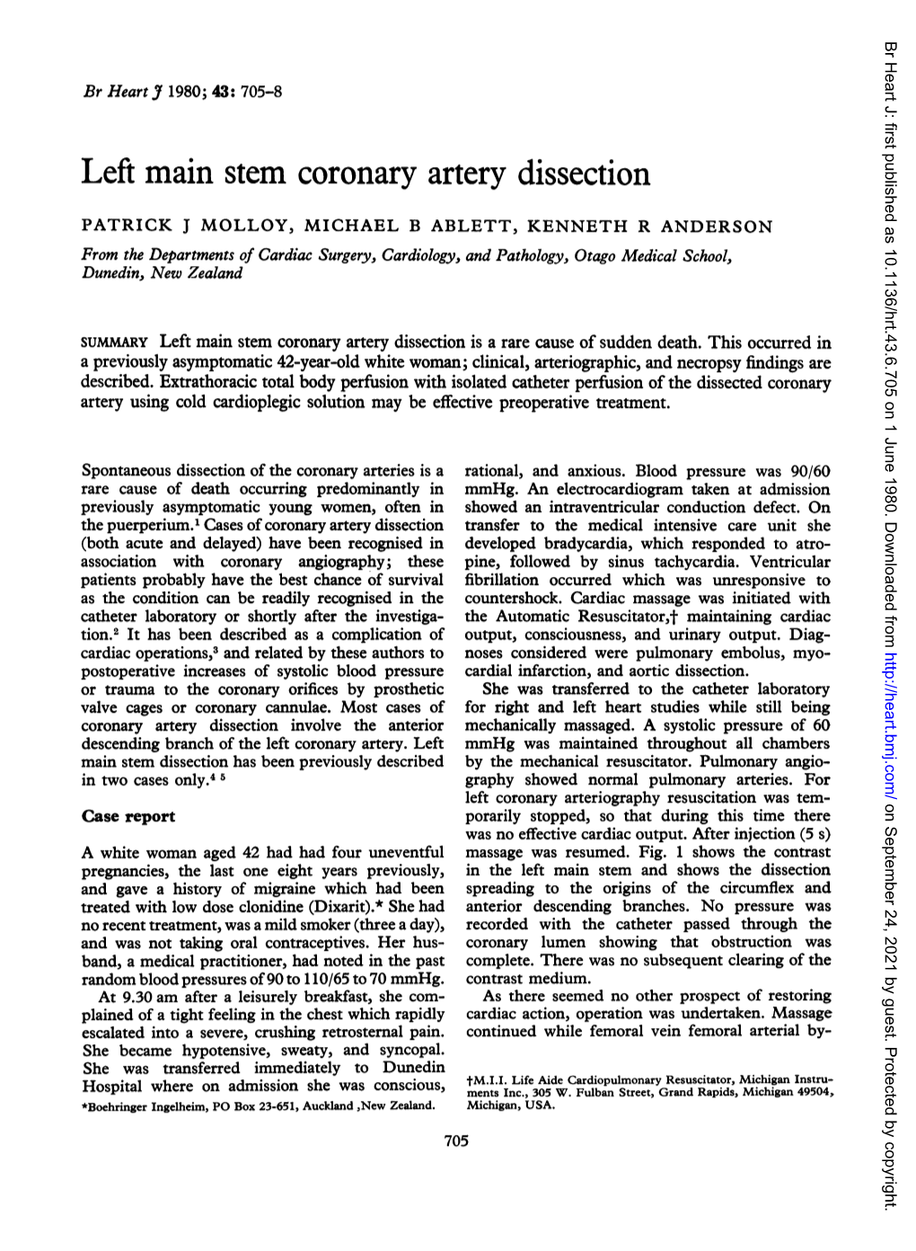 Left Main Stem Coronary Artery Dissection