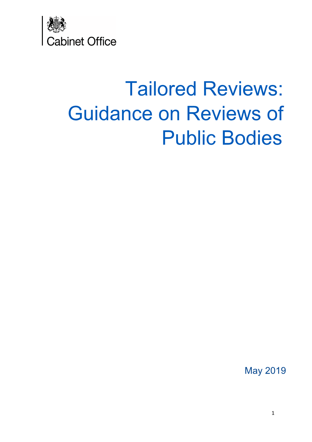 Tailored Reviews: Guidance on Reviews of Public Bodies