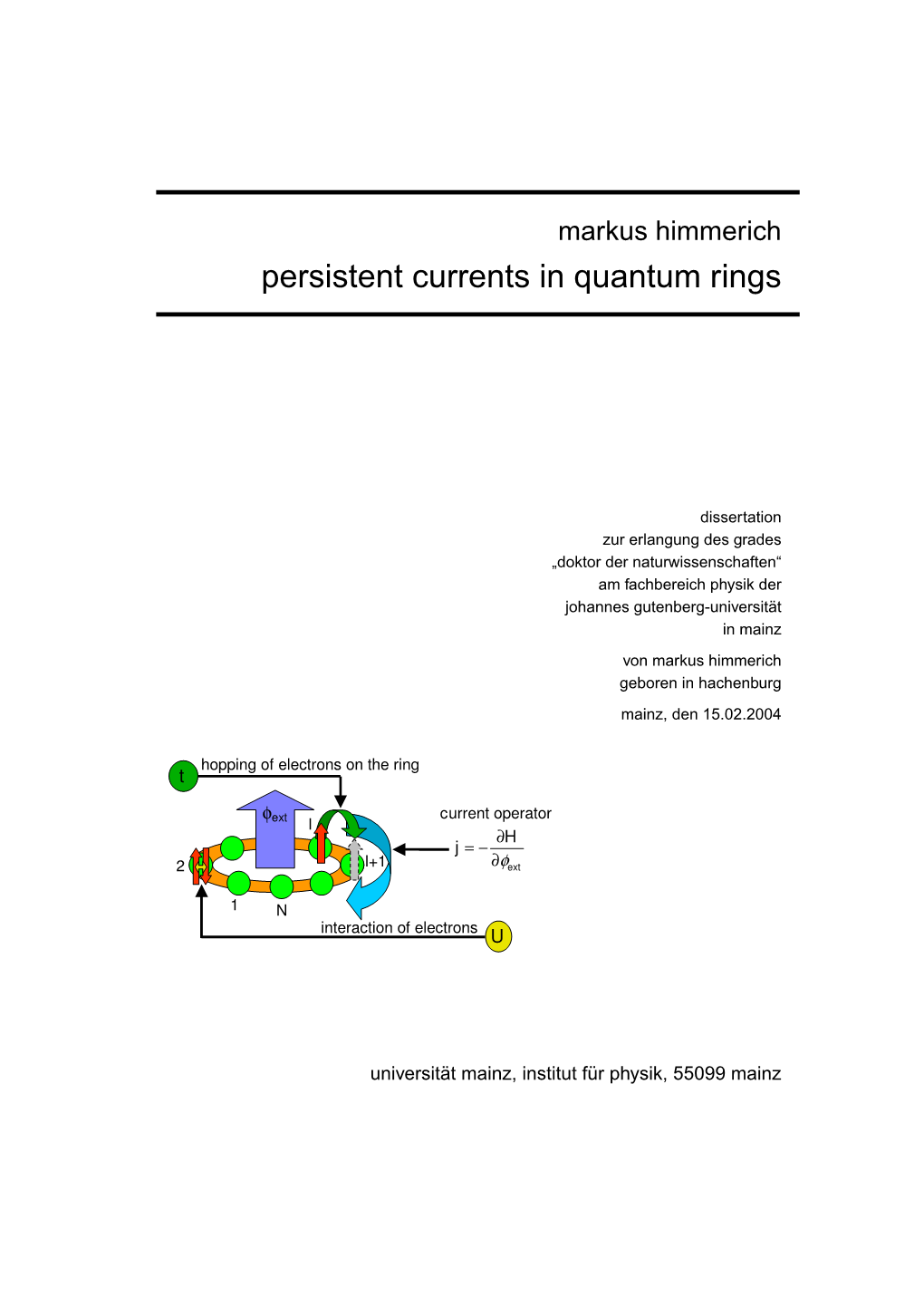 Persistent Currents in Quantum Rings