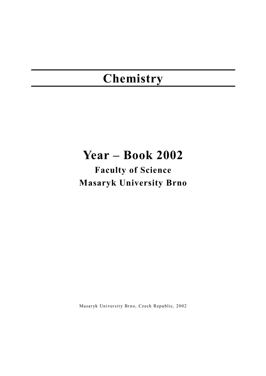 Year-Book 2002, Chemistry