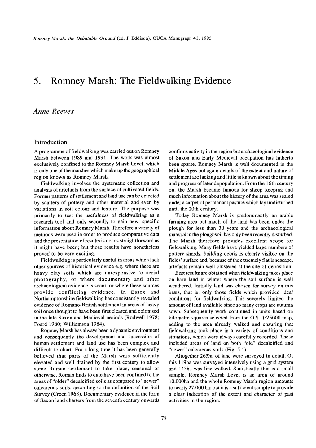 5. Romney Marsh: the Fieldwalking Evidence