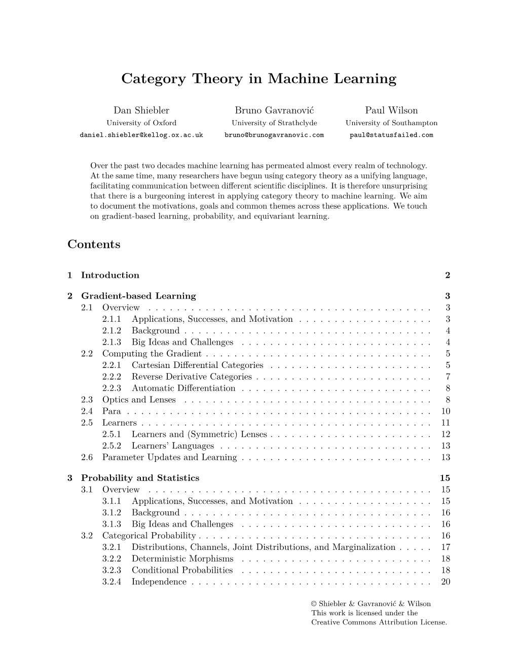 Category Theory in Machine Learning