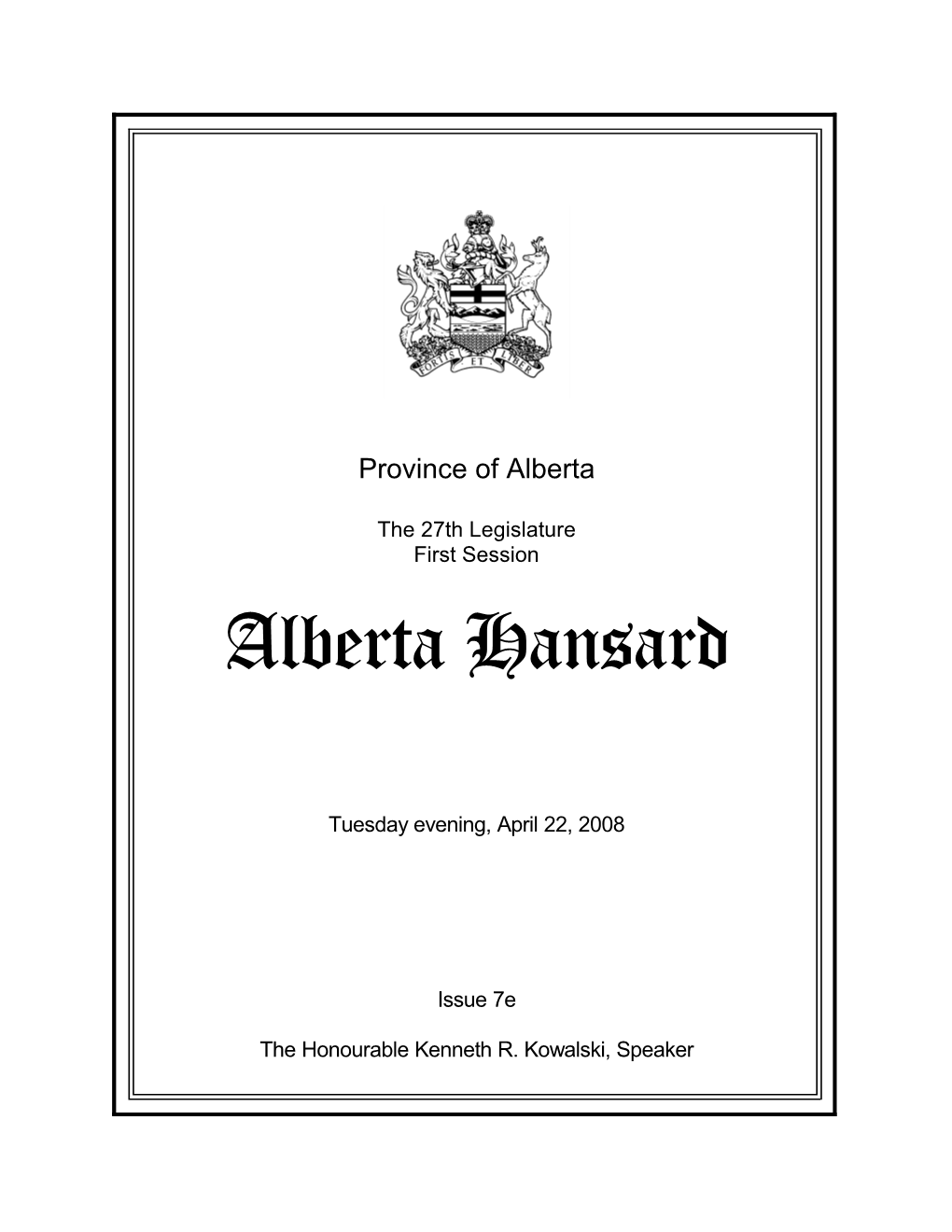 Alberta Hansard