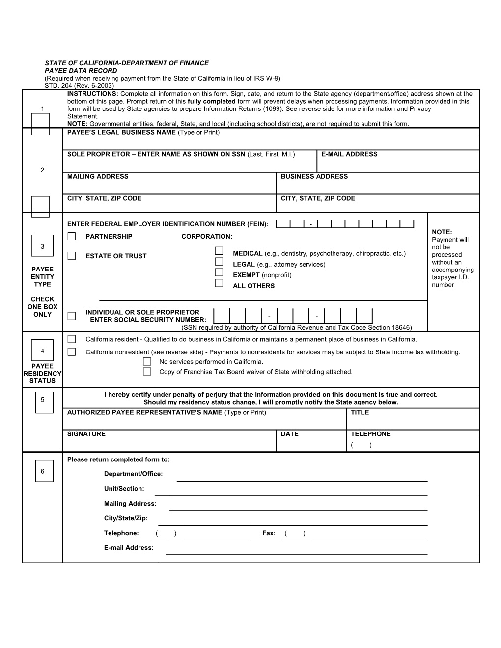 FORM-14: STD 204 PCSGP RFA (CA Dept of Education)