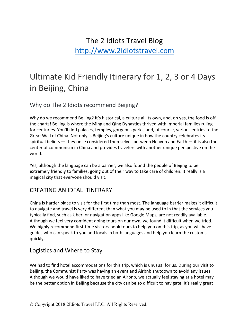 Ultimate Kid Friendly Itinerary for 1, 2, 3 Or 4 Days in Beijing, China