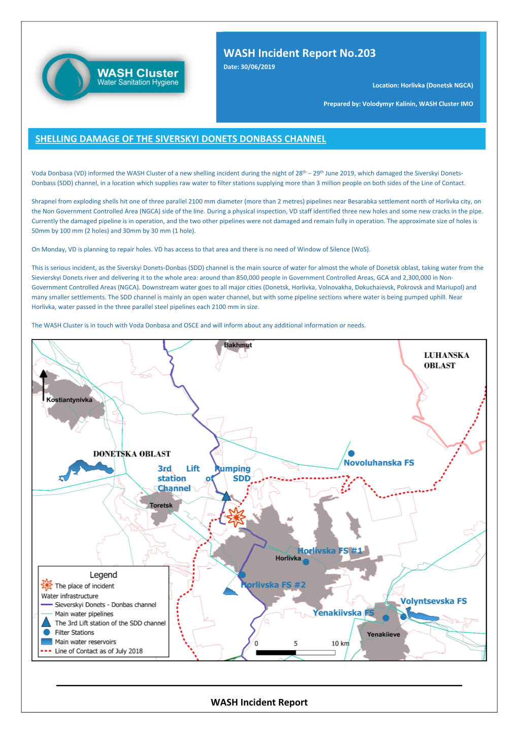 WASH Incident Report No.203 Date: 30/06/2019