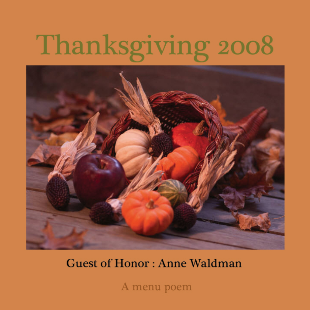 Thanksgiving 2008 Anne Waldman