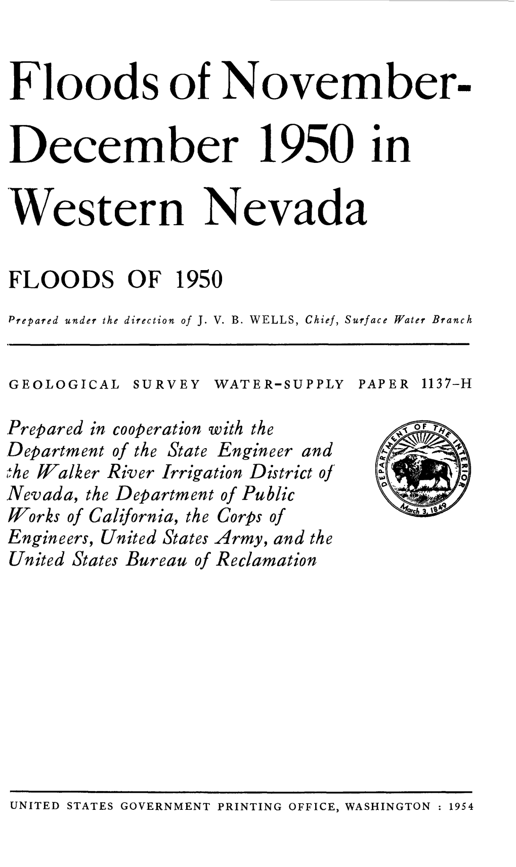 Floods of November- December 1950 in Western Nevada