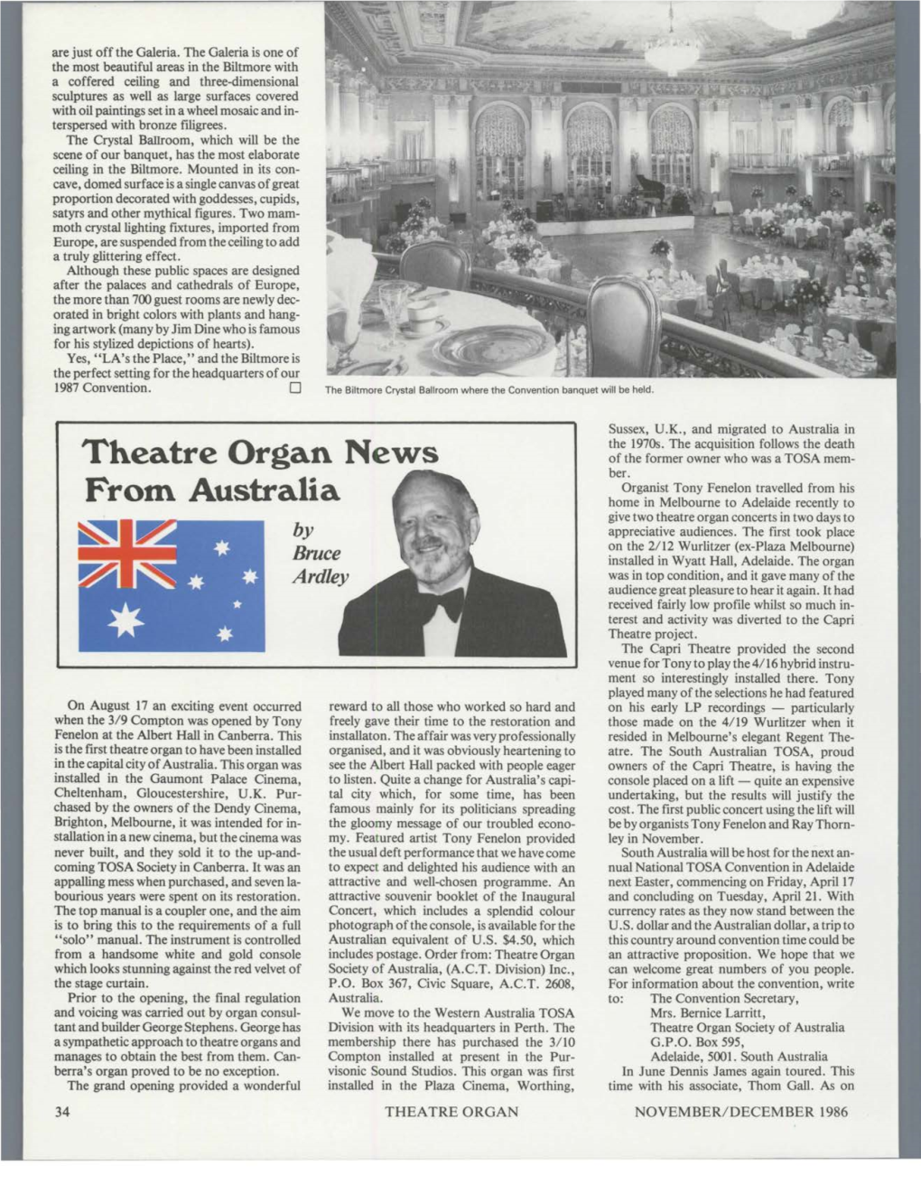 Theatre Organ Nevvs from Australia