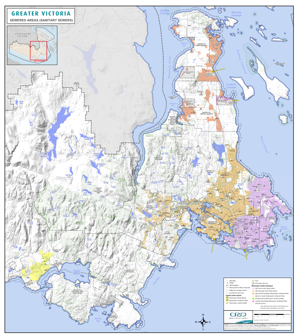 GREATER VICTORIA Passage SEWERED AREAS (SANITARY SEWERS)