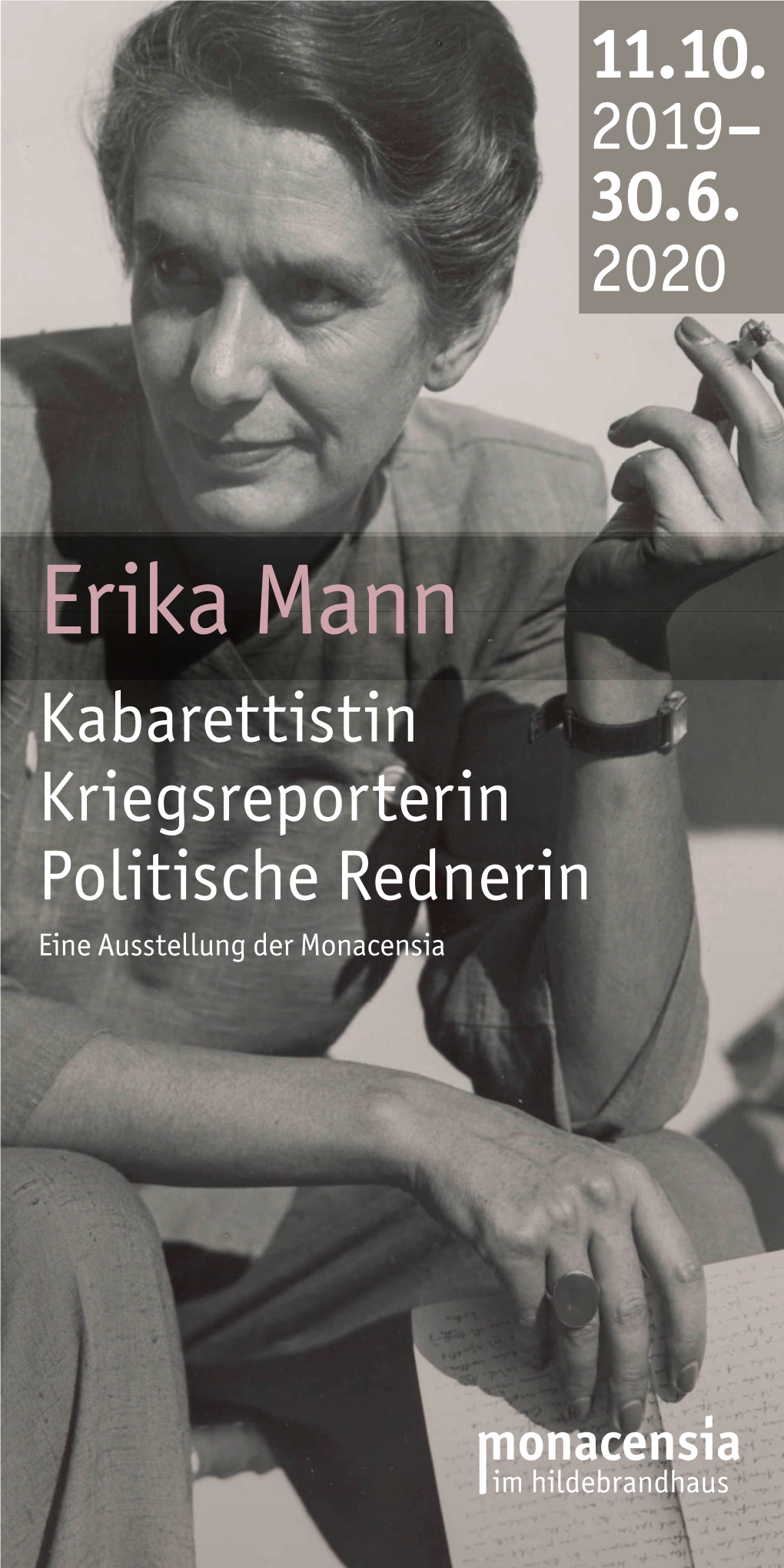 Erika Mann Kabarettistin Kriegsreporterin Politische Rednerin Eine Ausstellung Der Monacensia „Etc