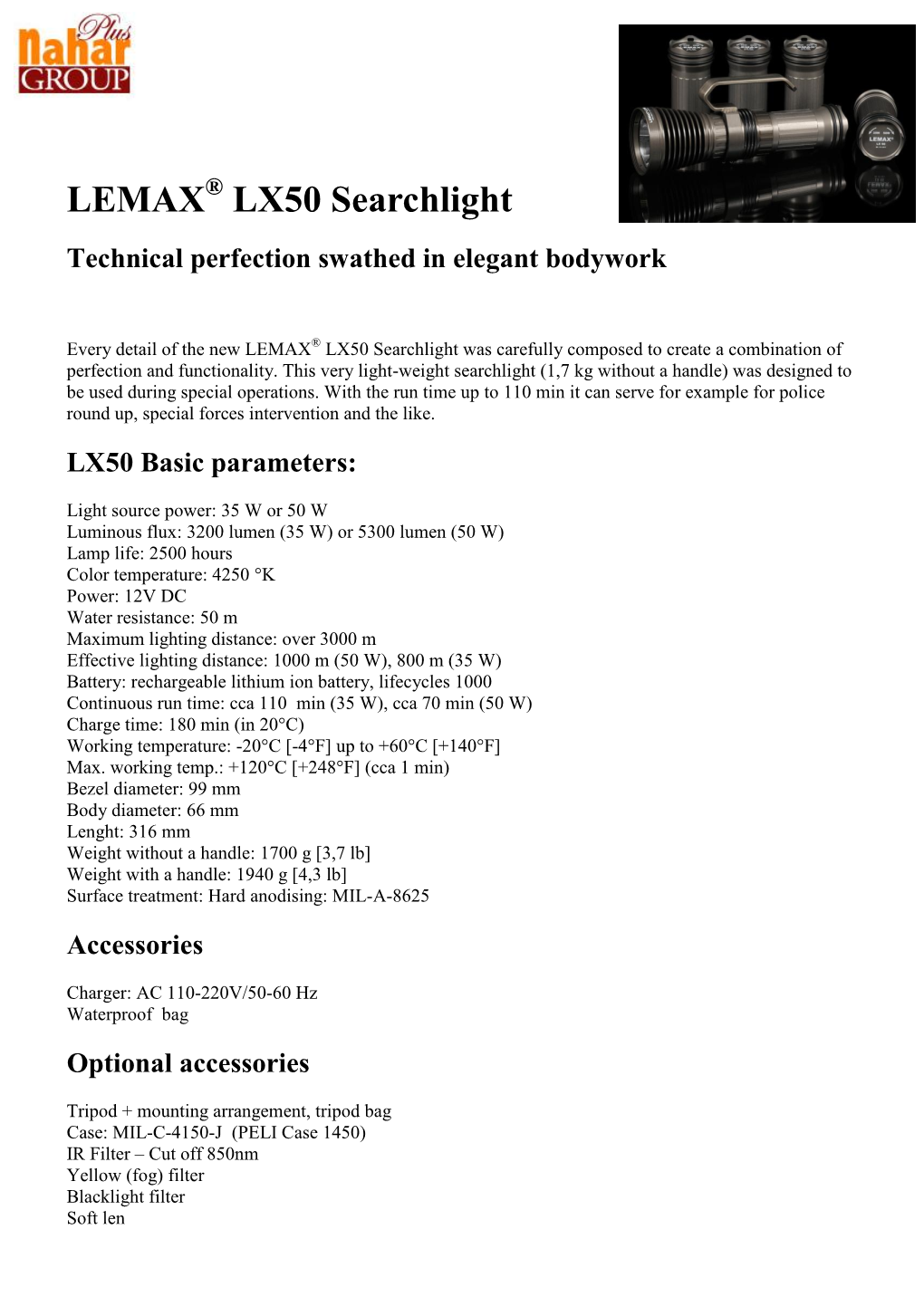 LEMAX LX50 Searchlight