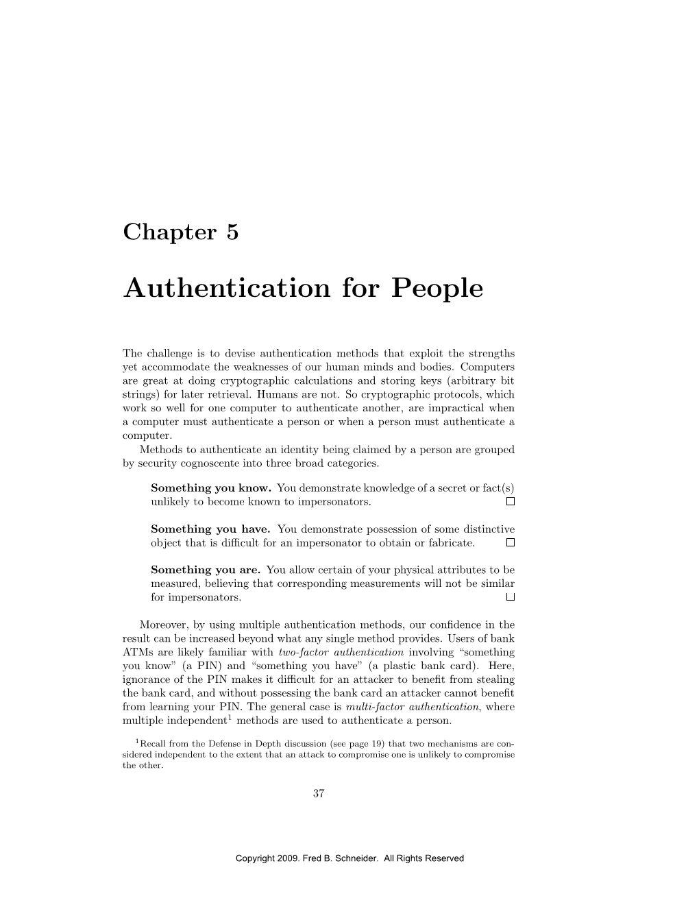 Authentication for People