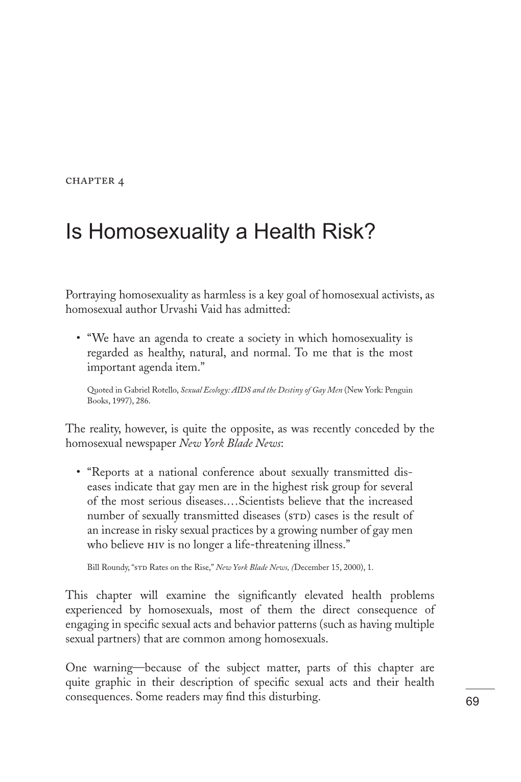 Is Homosexuality a Health Risk?