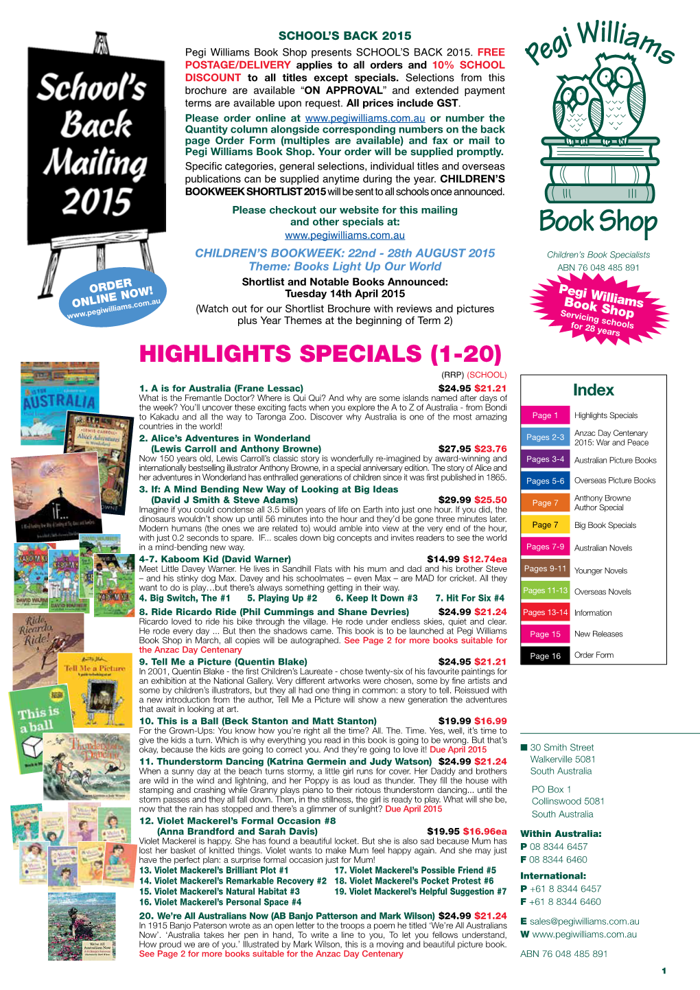 HIGHLIGHTS SPECIALS (1-20) (RRP) (School) 1