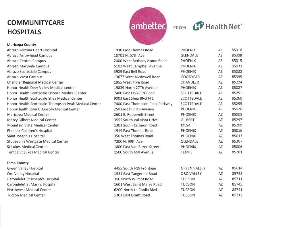 Hospital List