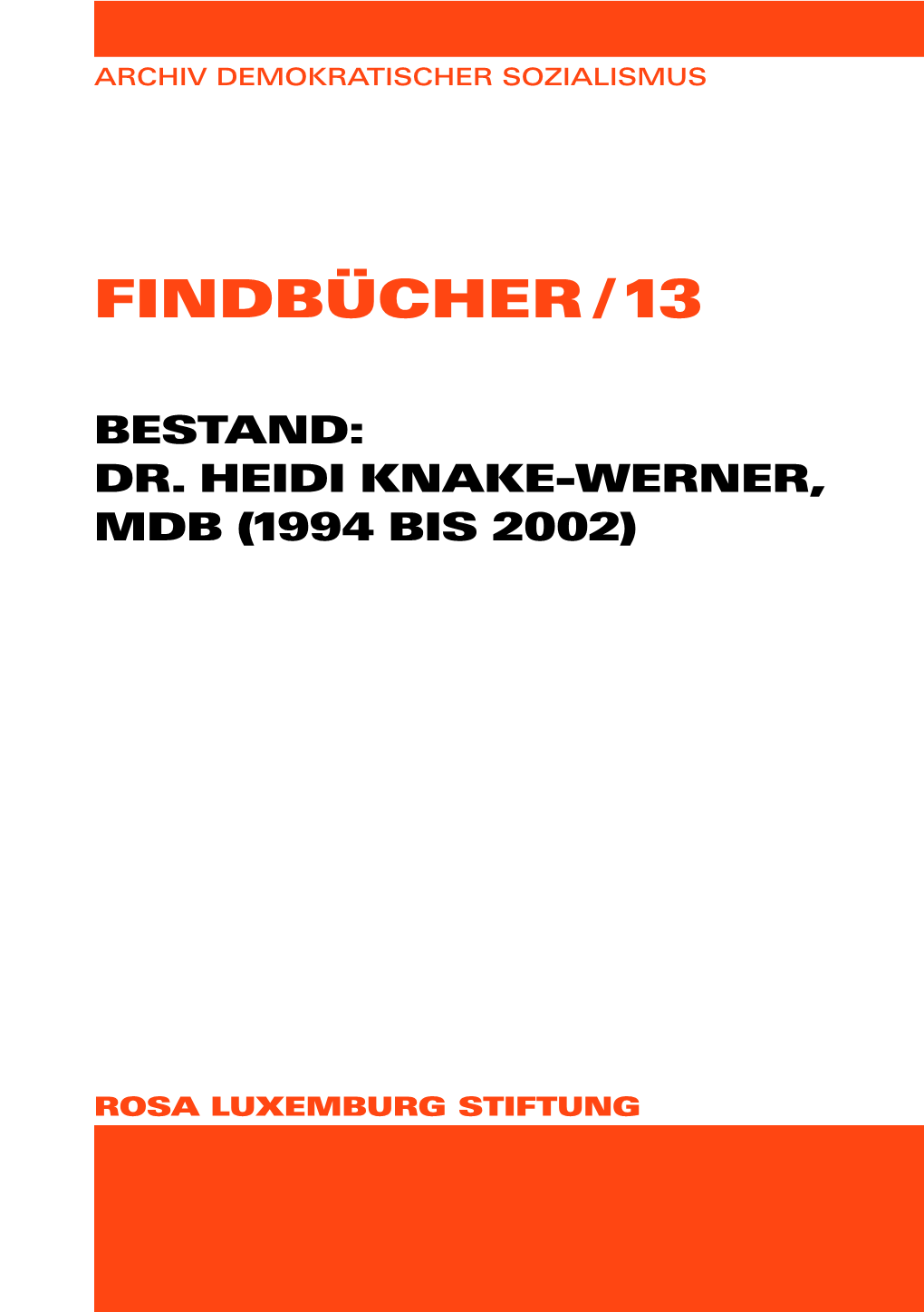 Findbücher / 13