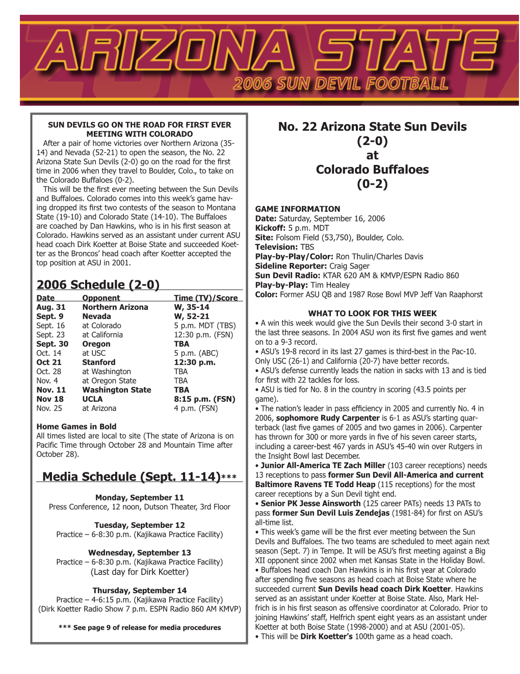 No. 22 Arizona State Sun Devils