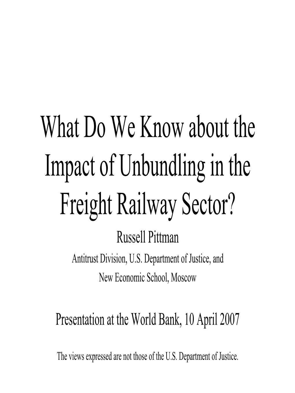 Creating Competition in Freight Railways