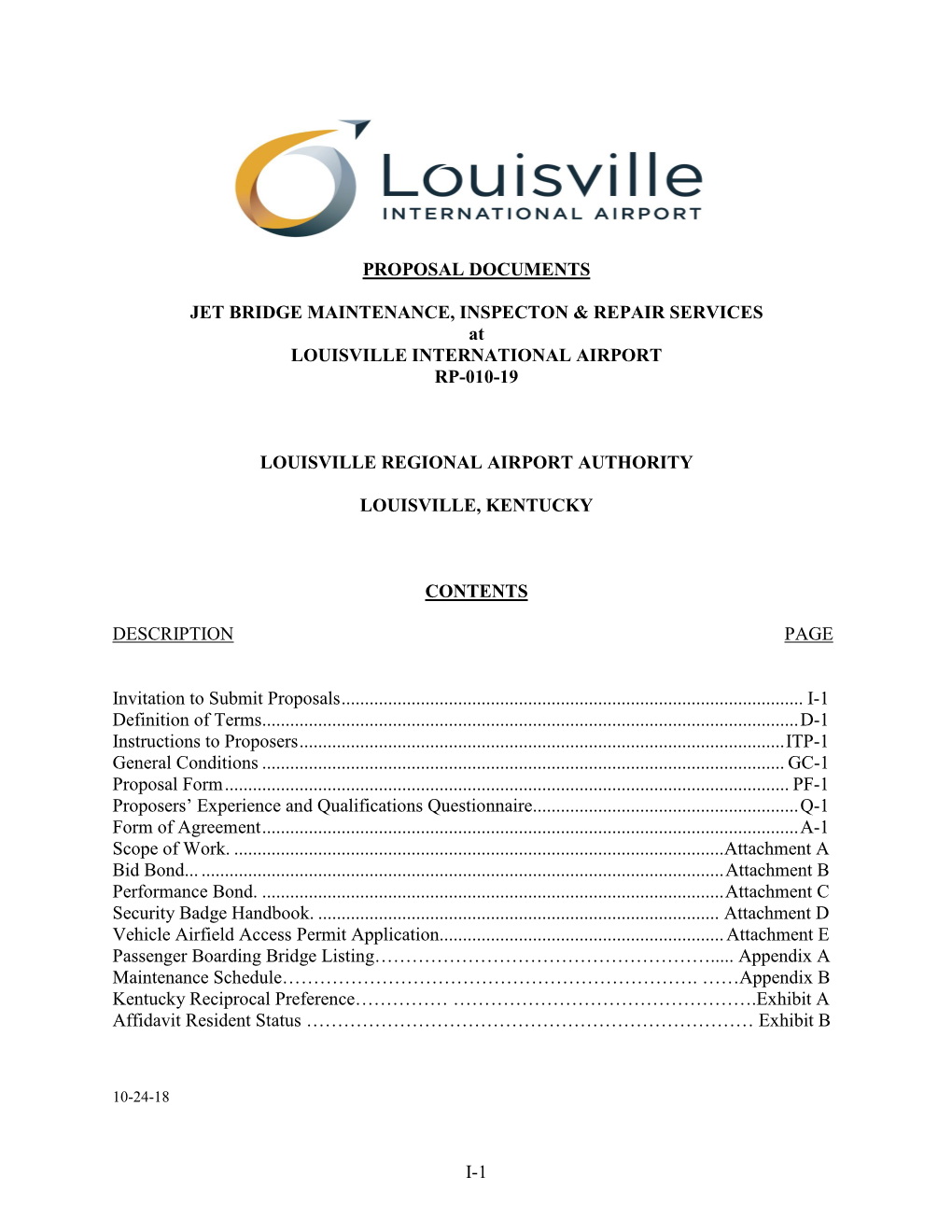 I-1 Proposal Documents Jet Bridge Maintenance