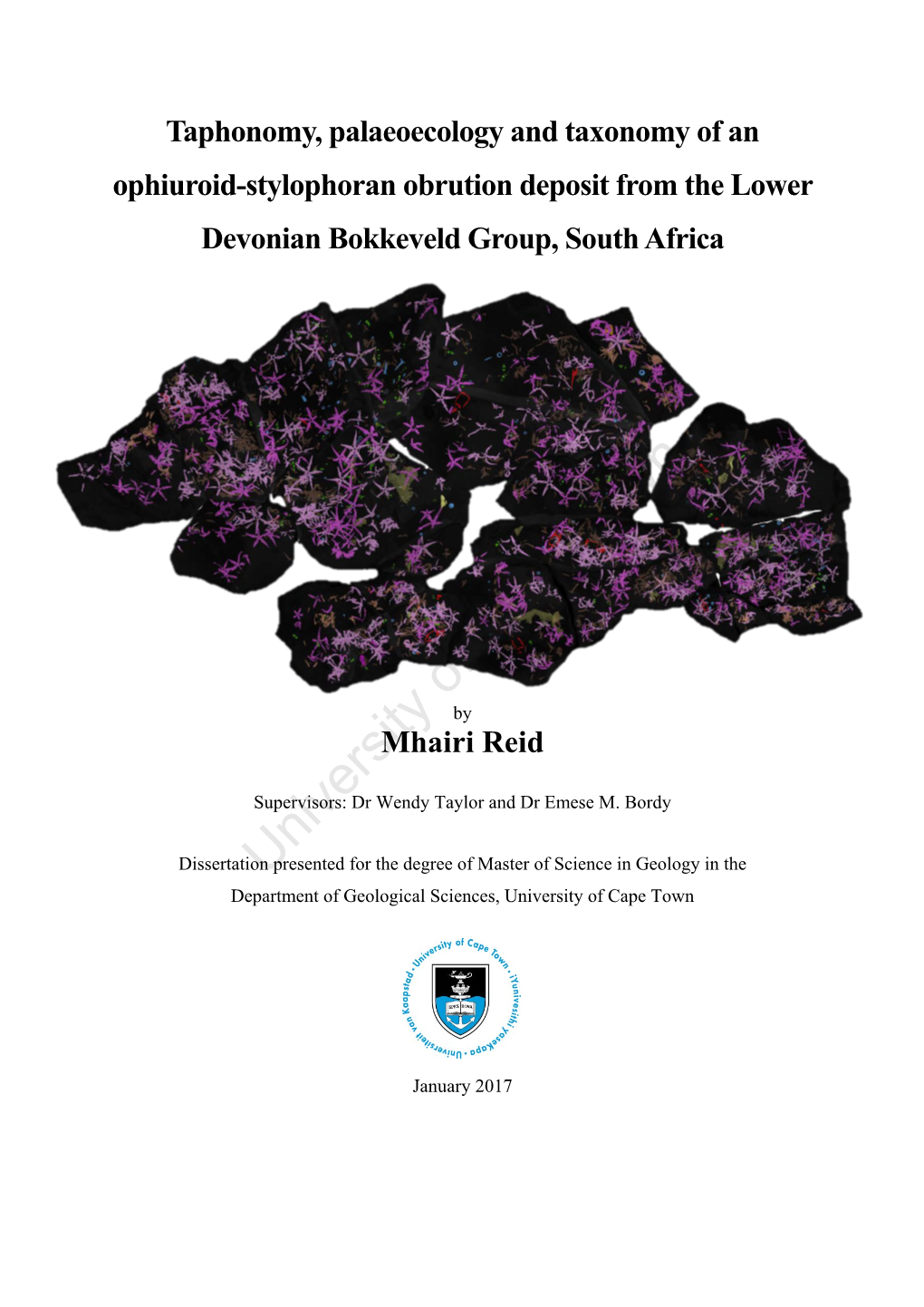 Taphonomy, Palaeoecology and Taxonomy of an Ophiuroid-Stylophoran Deposit from the Lower Devonian Bokkeveld Group, South Africa