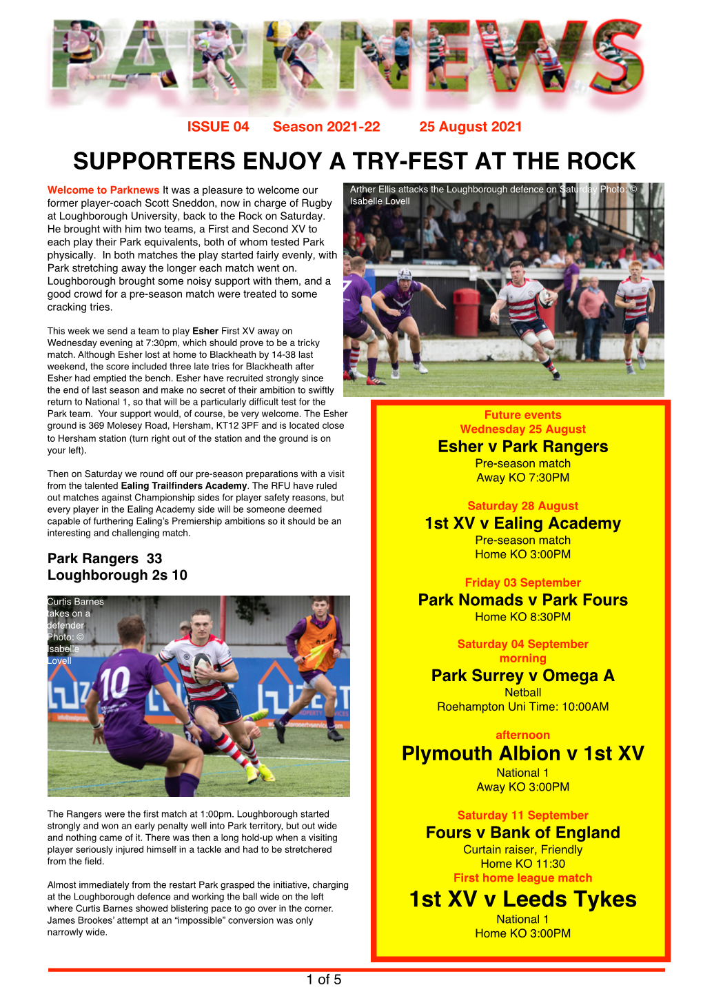 Parknews 24 August 2021 Online Here