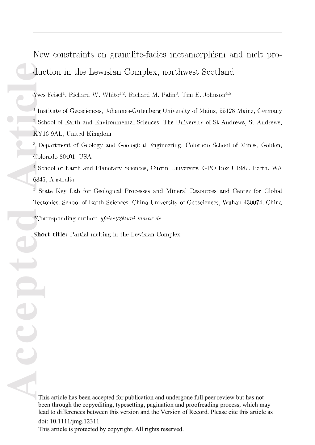 New Constraints on Granulite-Facies Metamorphism and Melt