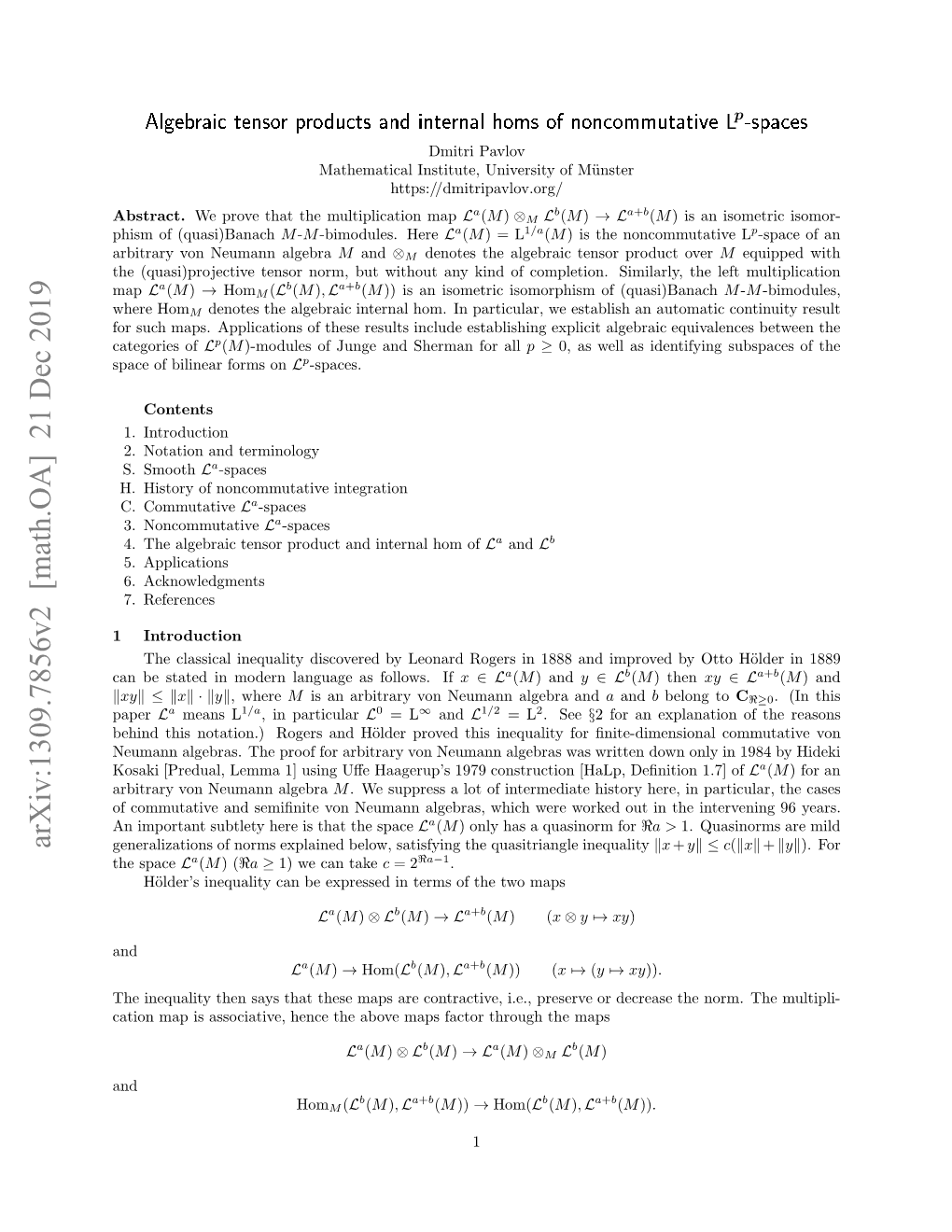 Algebraic Tensor Products and Internal Homs of Noncommutative L^ P
