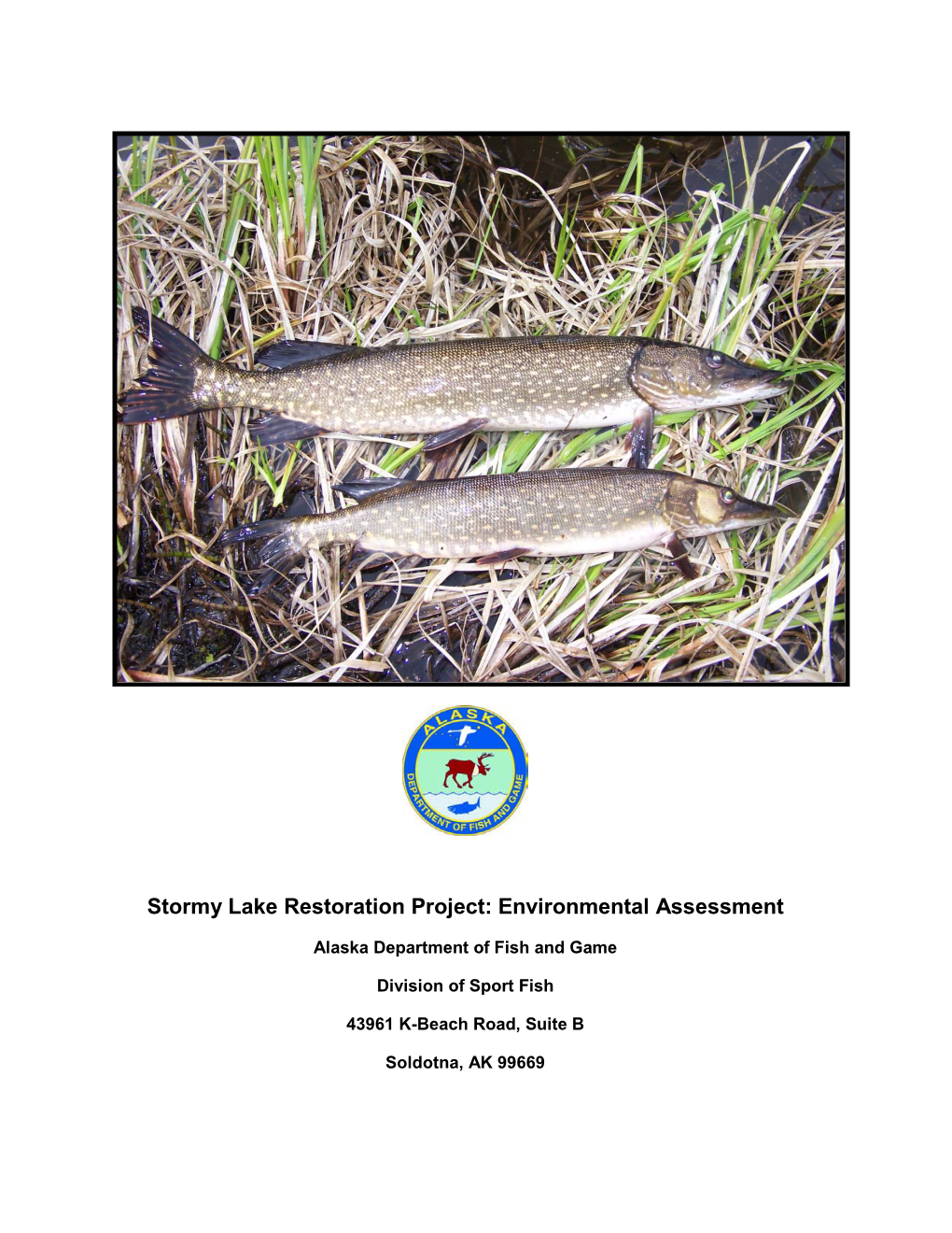 Stormy Lake Restoration Project: Environmental Assessment
