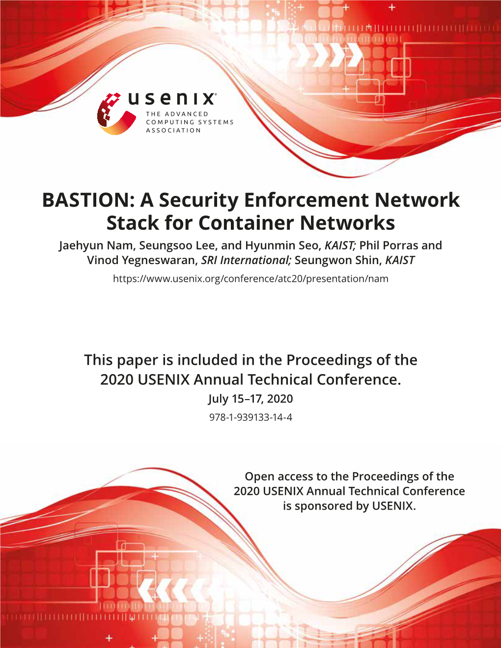 BASTION: a Security Enforcement Network Stack for Container Networks