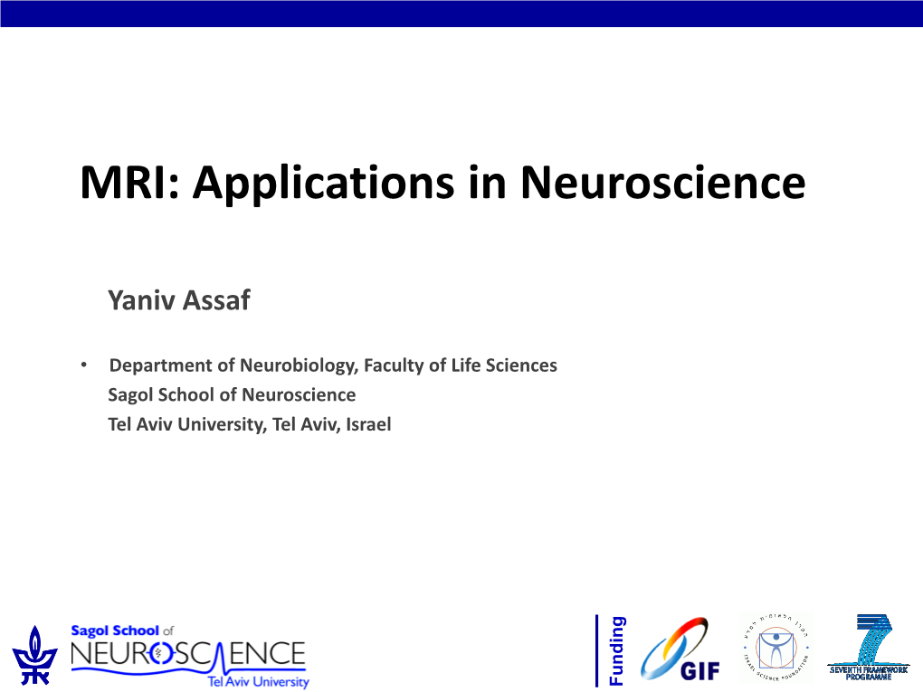 MRI: Applications in Neuroscience