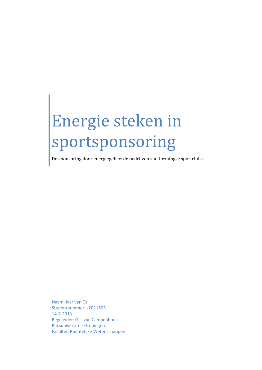 Energie Steken in Sportsponsoring