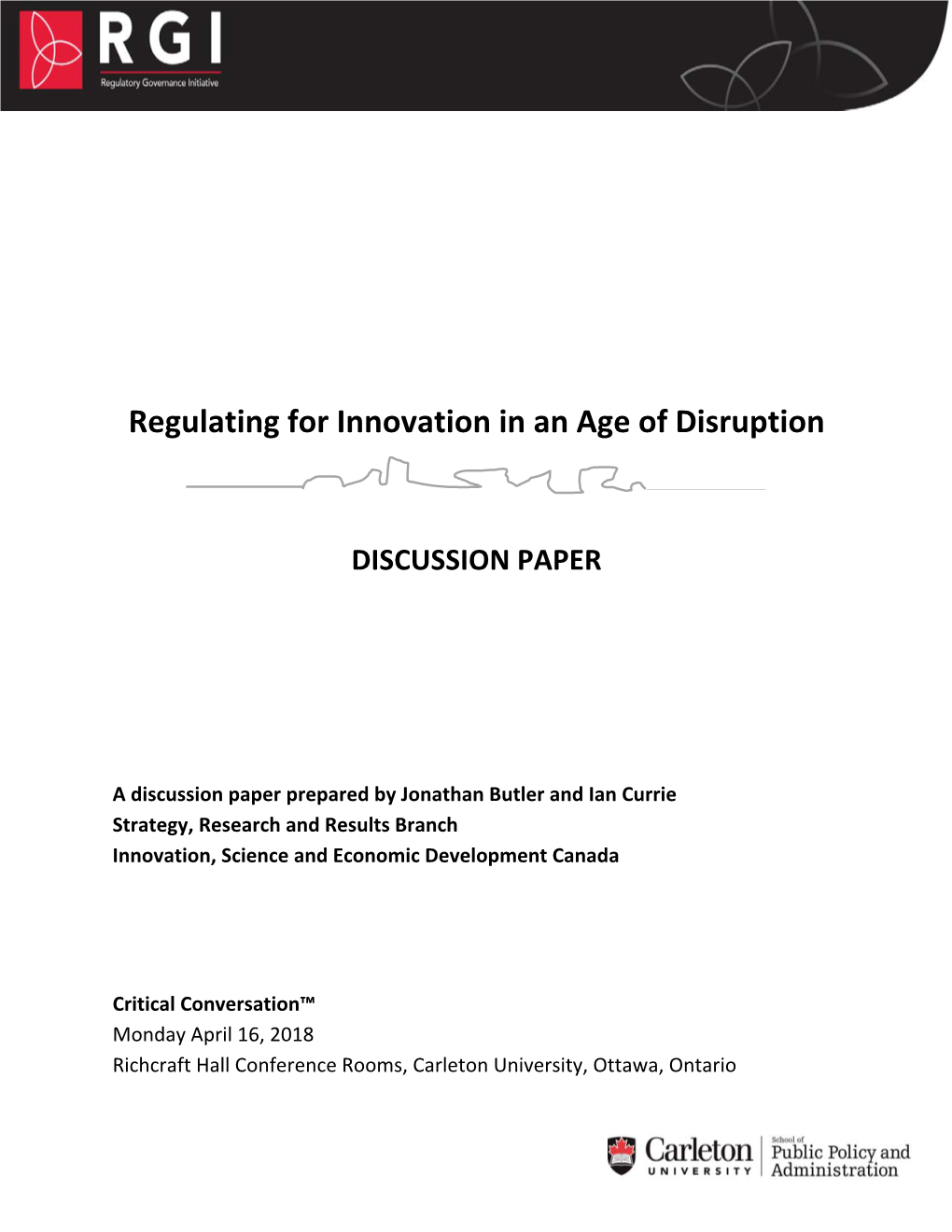 Regulating for Innovation in an Age of Disruption