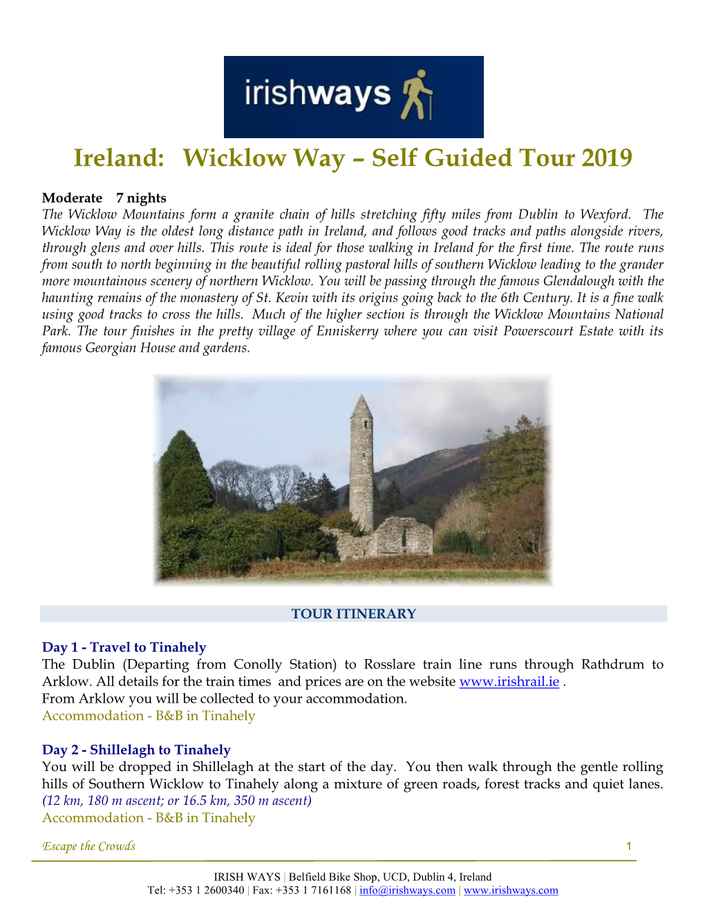 Ireland: Wicklow Way – Self Guided Tour 2019