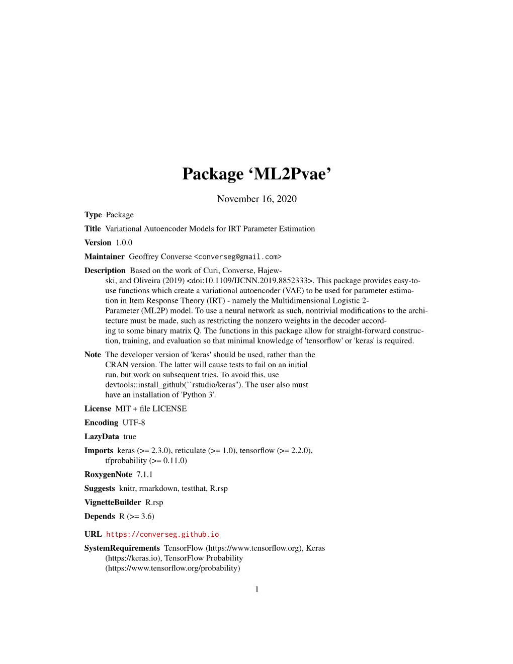 Package 'Ml2pvae'
