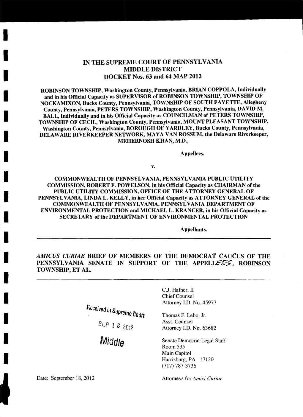 MIDDLE DISTRICT DOCKET Nos