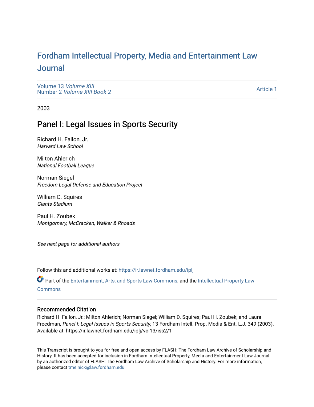 Legal Issues in Sports Security