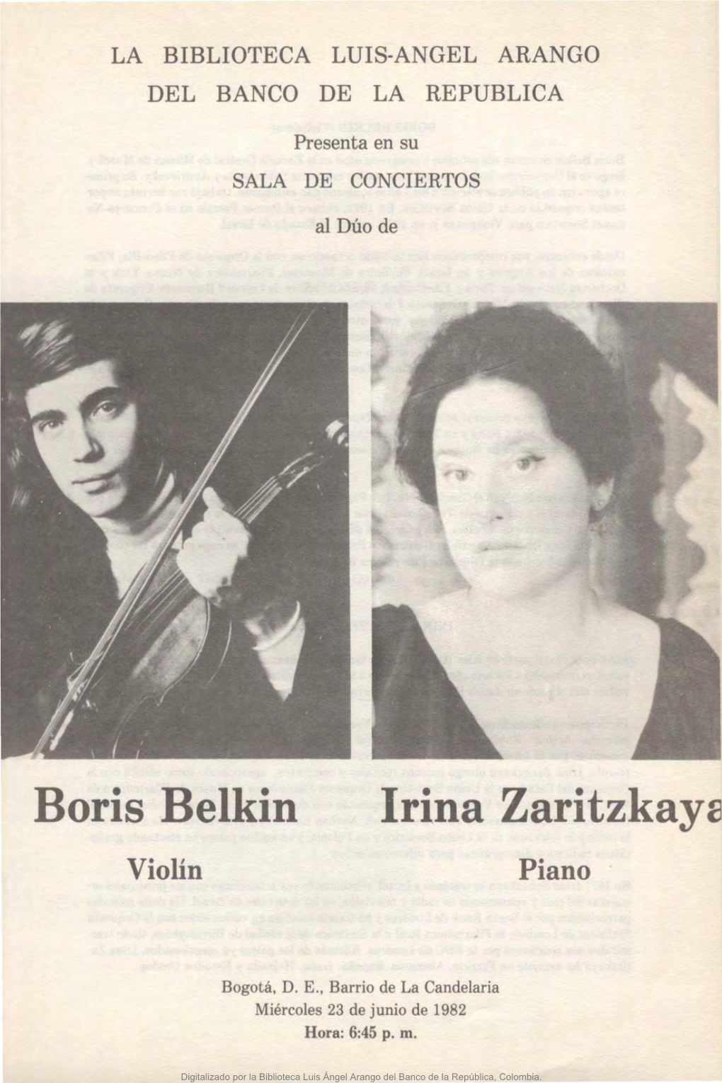 Boris Belkin Violinista Irina Zaritzkaya