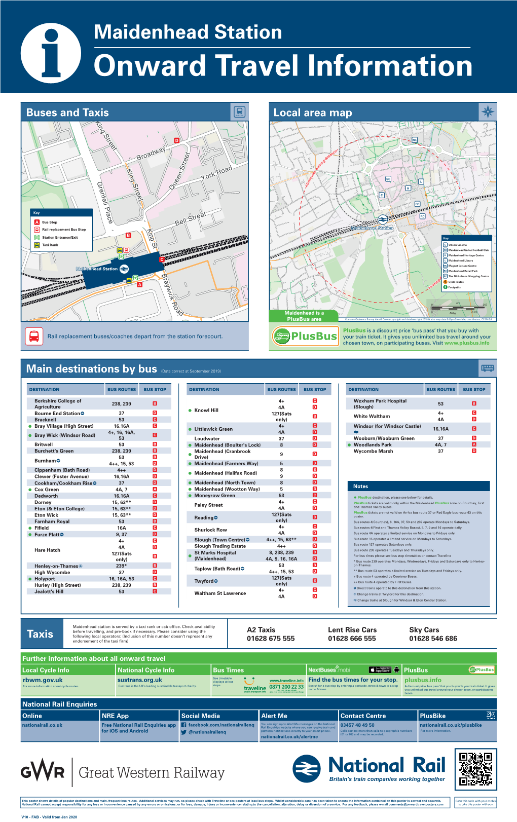 Maidenhead Station I Onward Travel Information Buses and Taxis Local Area Map