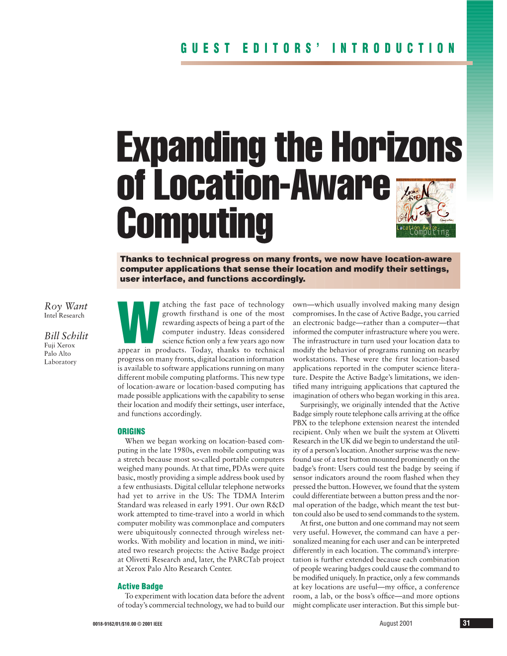 Expanding the Horizons of Location-Aware Computing