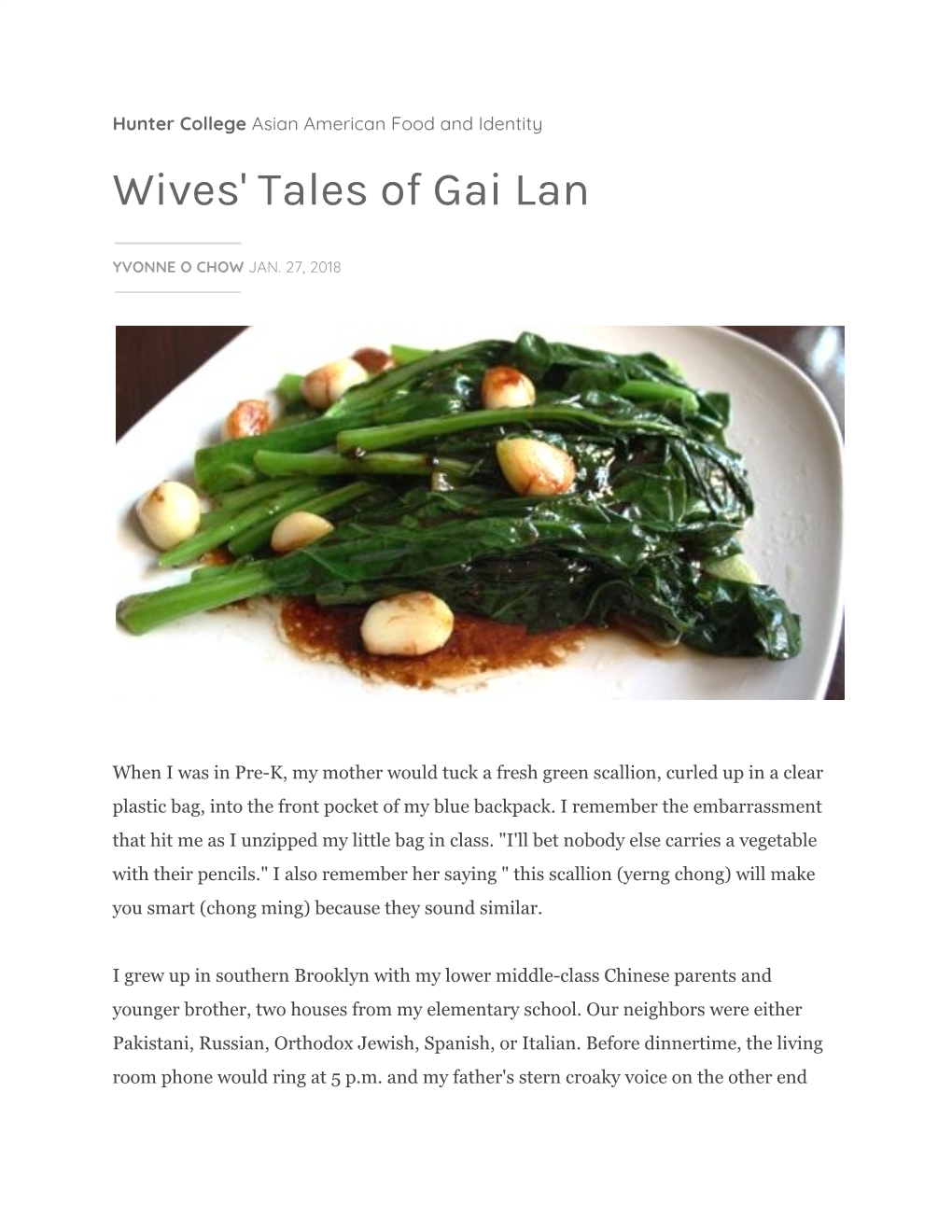 Wives' Tales of Gai Lan
