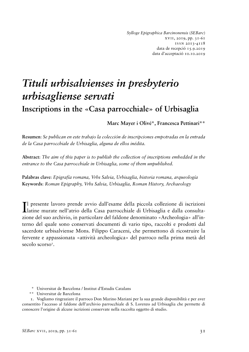 Of Urbisaglia