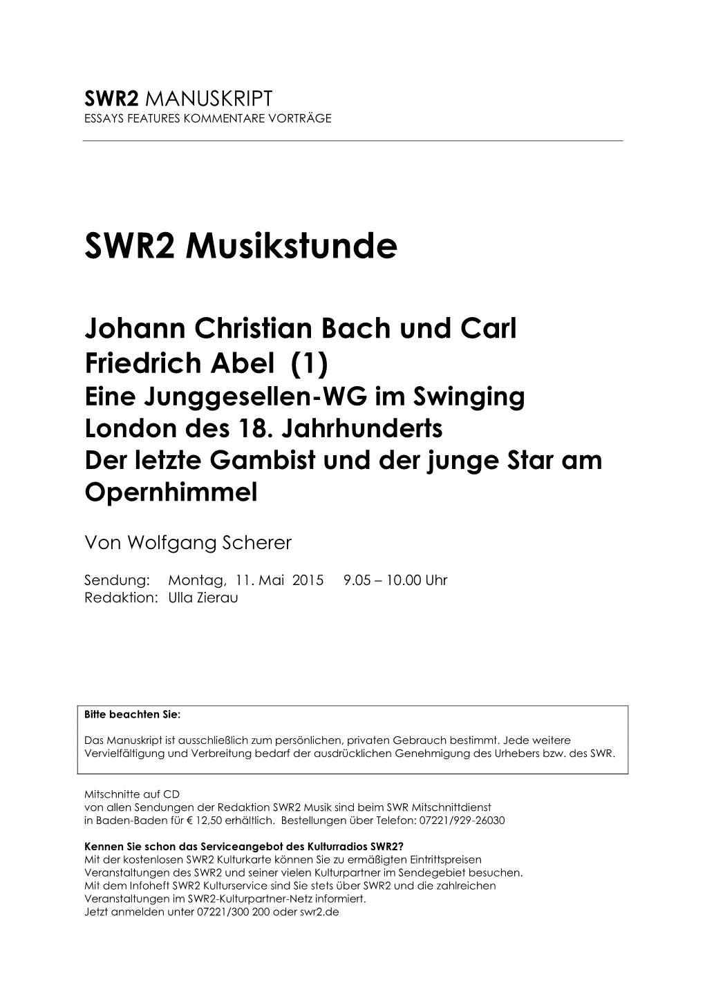 SWR2 Musikstunde