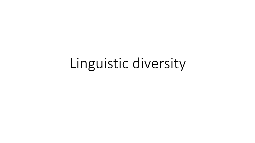 Linguistic Diversity