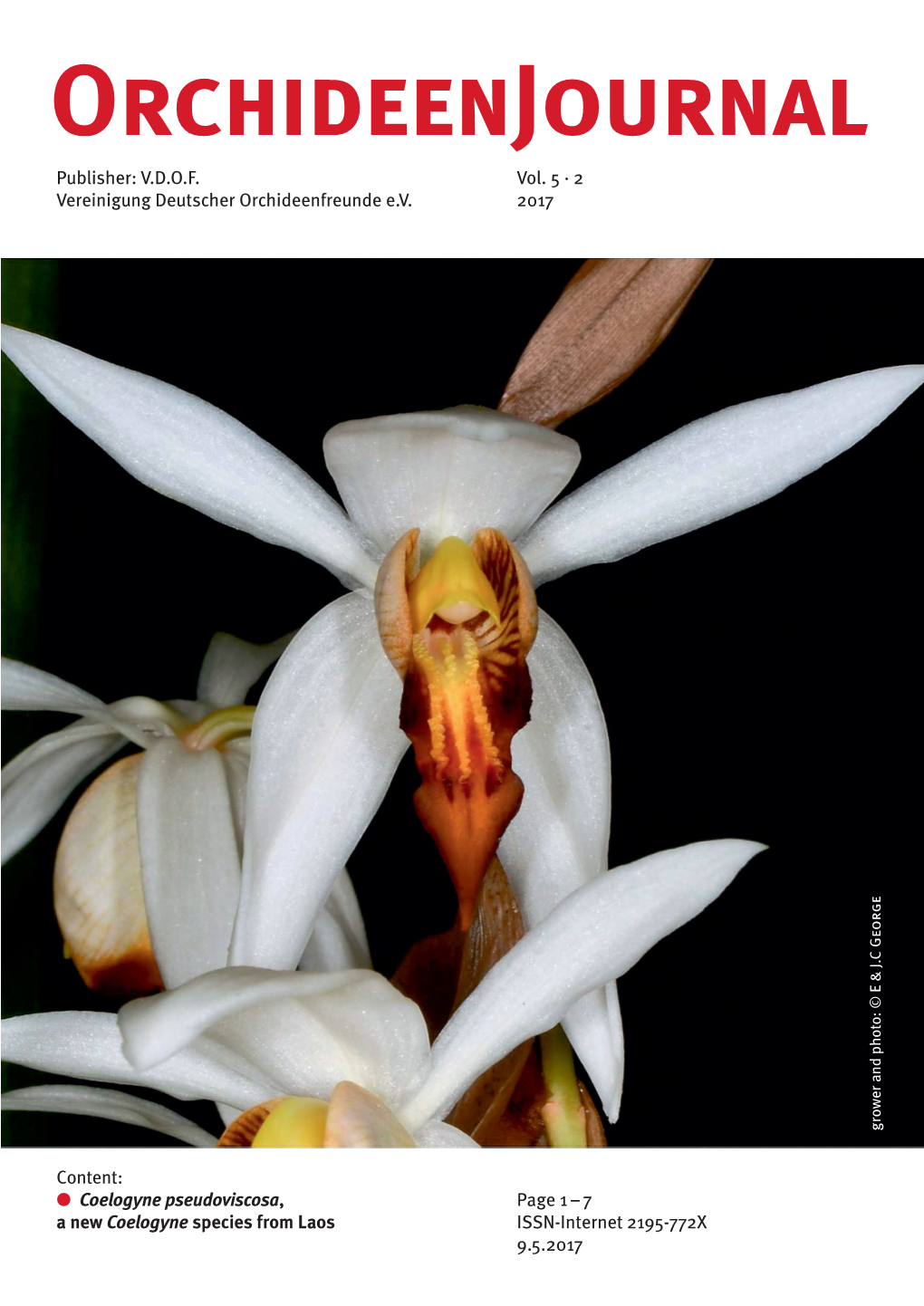 Coelogyne Pseudoviscosa, a New Coelogyne Species from Laos ______Page 3
