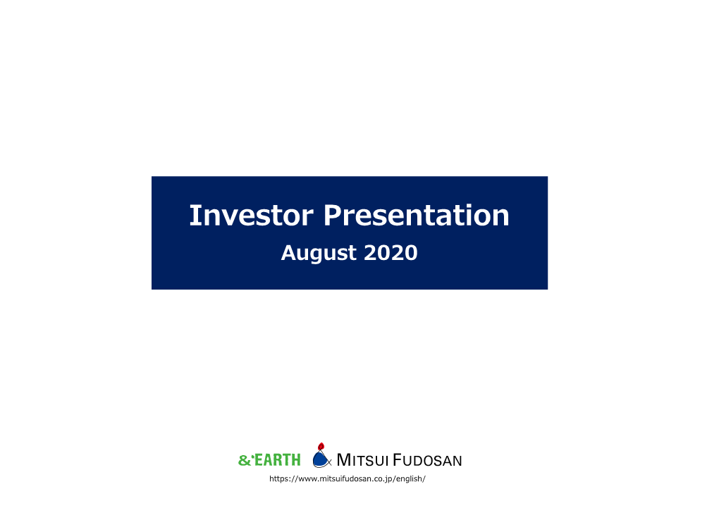 Investor Presentation August 2020